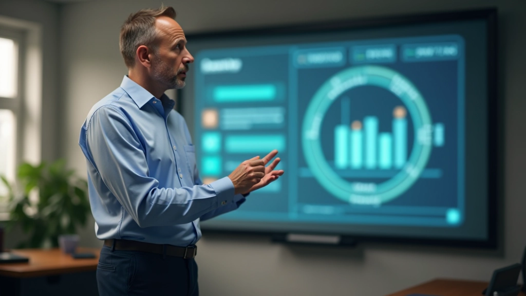 Skolotājs izmanto digitālās tāfeles skaidrojuma iespējas, lai demonstrētu dabaszinātņu koncepciju ar animācijām un interaktīviem modeliem.